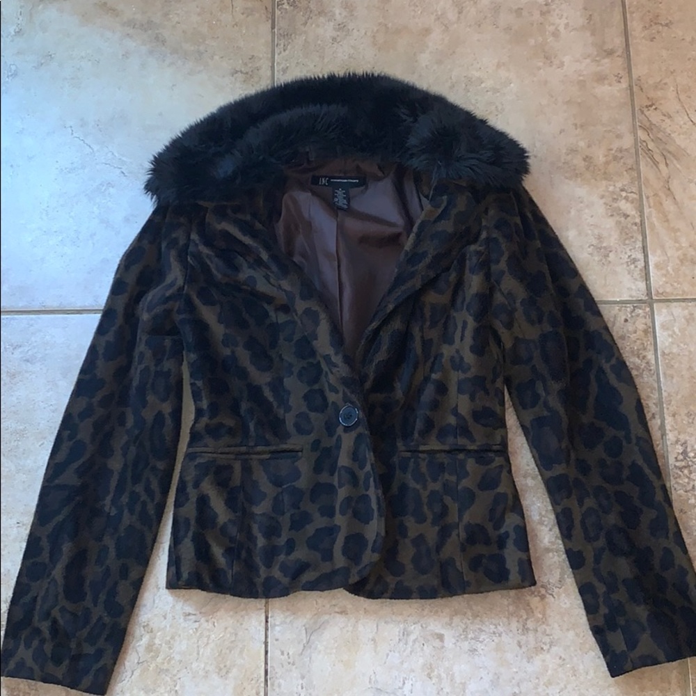 INC International Concepts Leopard Print Coat